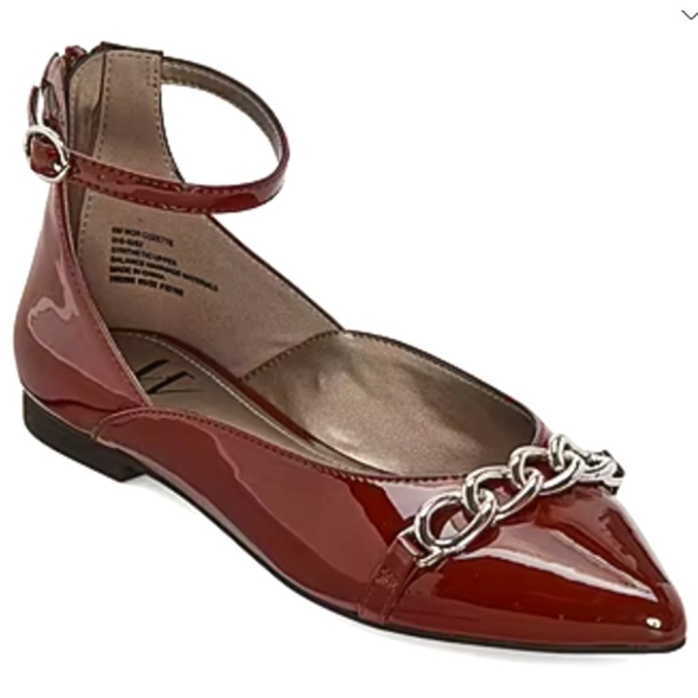 Worthington Red Flats with Chain Detail